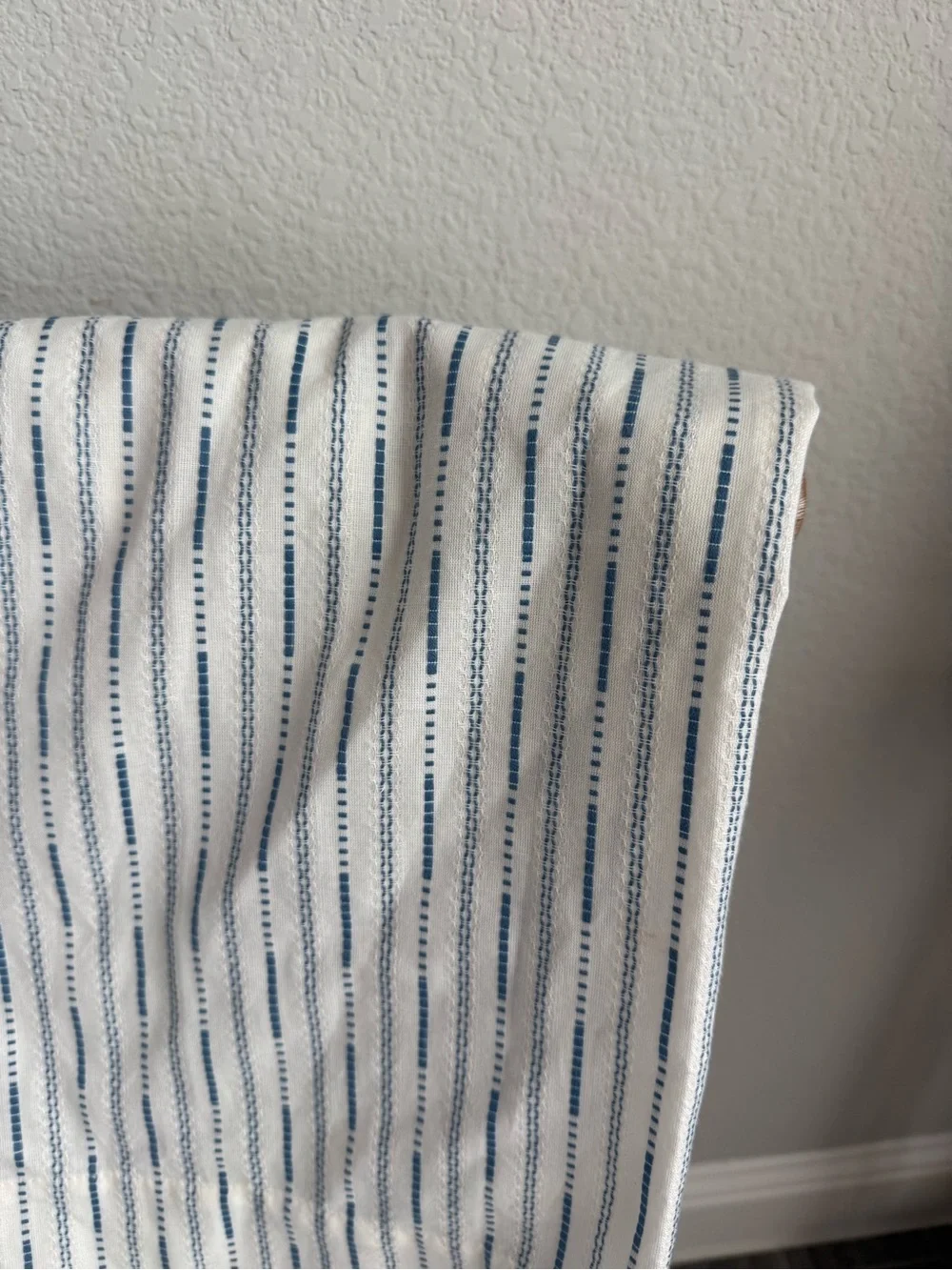 Anthropologie Karin Woven Cotton Blend Striped Tie-Top Cafe Curtain, Set of 2
